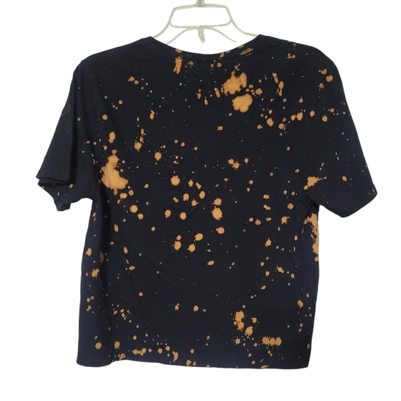 Betty Boop Biker Black Bleached Tie Dye Crop Top Size Medium - Picture 2 of 6